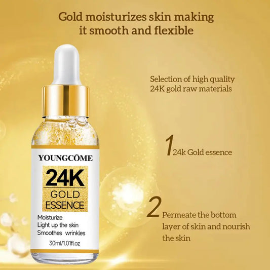 24K Anti Aging Face Lifting Nourishing Repair Collagen For Smooth Supple Skin Gold Facial Serum Deeply Nourishes The Skin