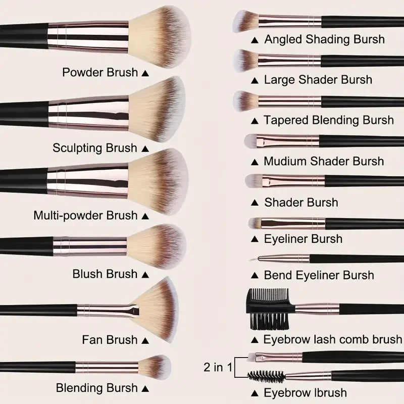 3-20PCS Makeup Brushes Set Professional Eyeshadow Foundation Concealer Blending Blush Brush Kabuki Soft Fluffy Women Beauty Tool