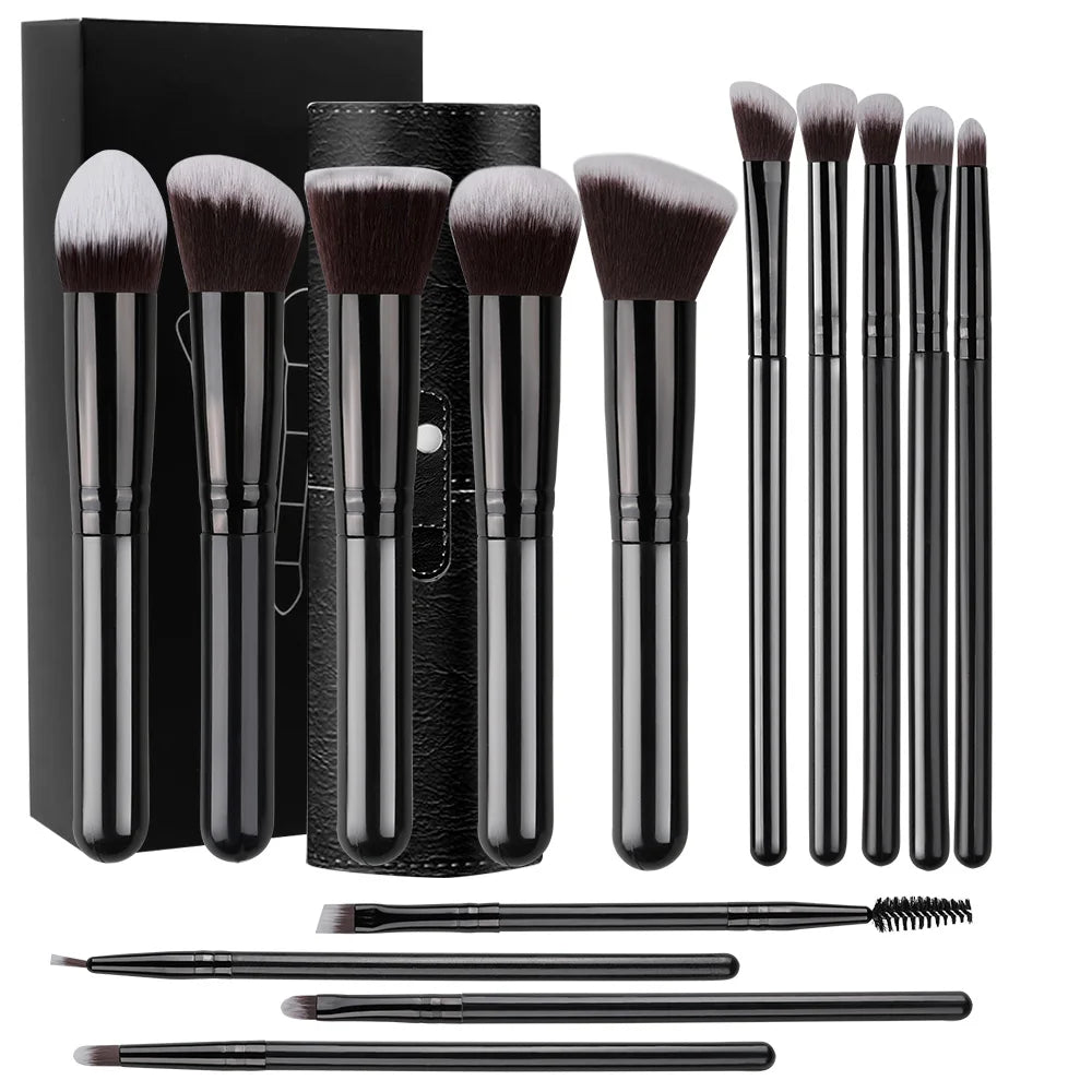 NEW 14PCS Makeup Brushes Set  Soft Fluffy Foundation Blush Powder Eyeshadow Blending Female Cosmetics Beauty Tool.